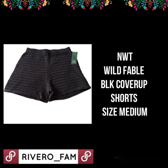 NWT | WILD FABLE | BLK COVERUP SHORTS | SIZE MEDIUM - Picture 1 of 11